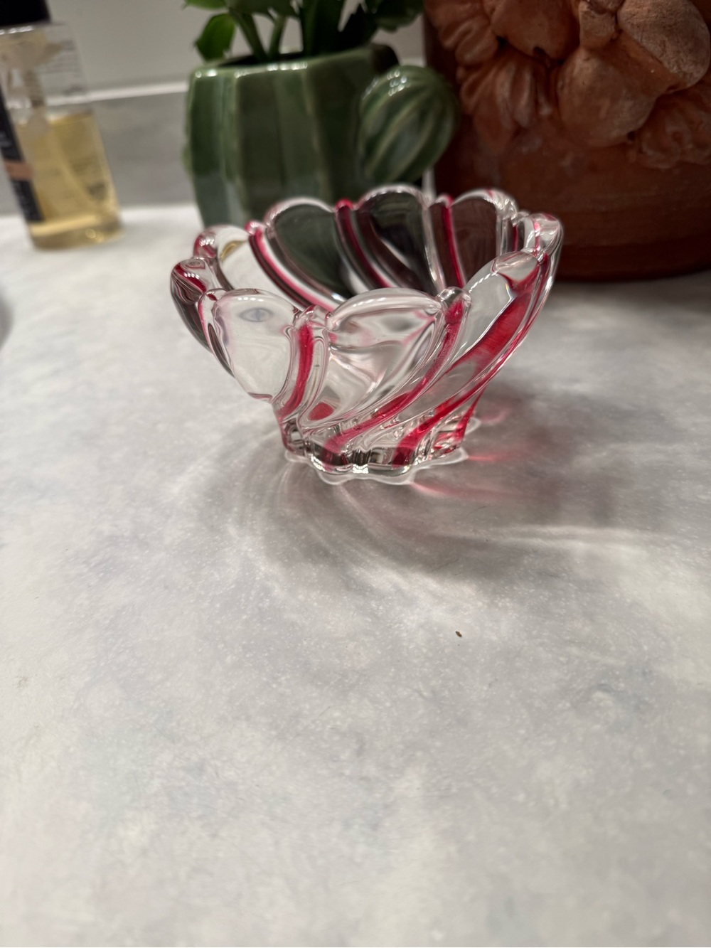 Mikasa Peppermint Swirl Candy Dish/Candle Holder